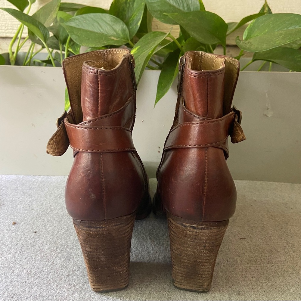 Frye Cognac Leather Buckle Ankle Booties - Picture 5 of 7